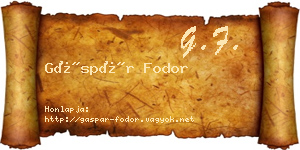 Gáspár Fodor névjegykártya