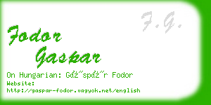 fodor gaspar business card